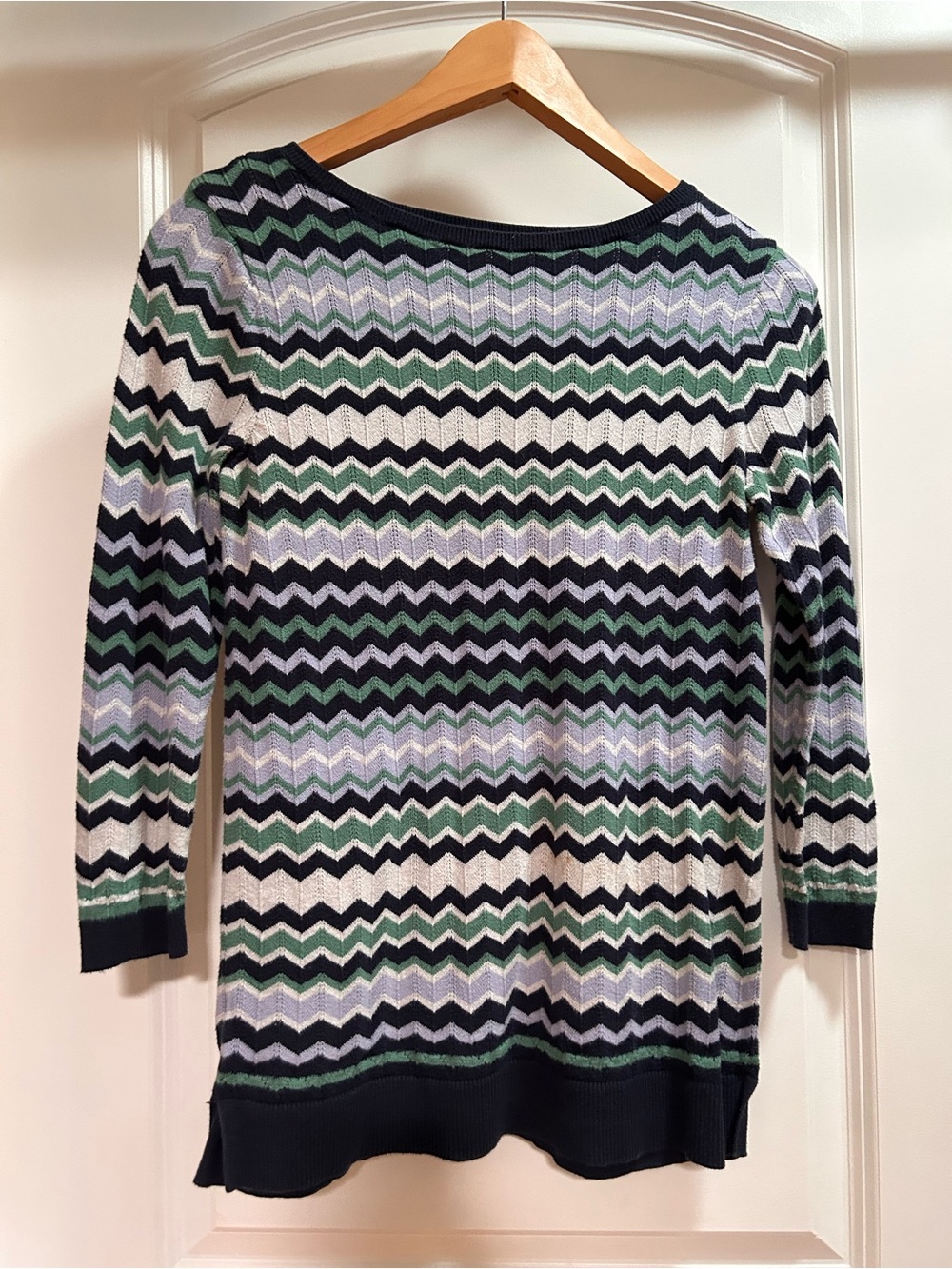 LOFT Chevron Stripe Crewneck Sweater